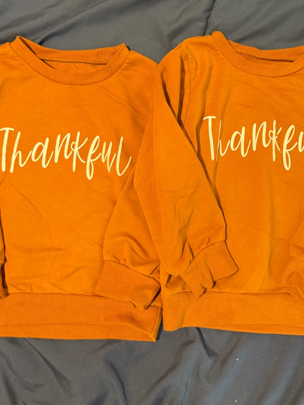 Amazon Orange "Thankful" Long-Sleeve Kids Sweatshirt